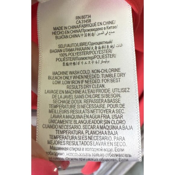 BCBGMAXAZRIA Kaira Coral Sleeveless High-Low Layered V-Neck Dress Womens Size S - Picture 7 of 7